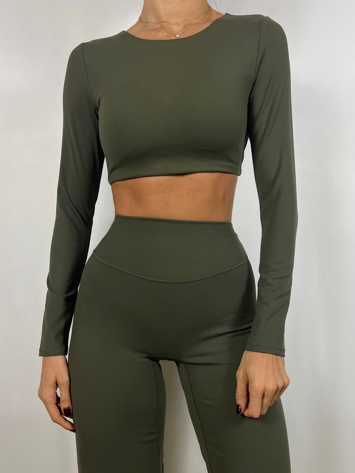 Olive Green Long sleeve Top