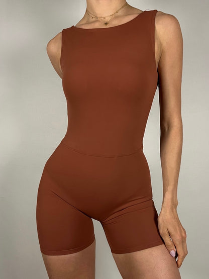 Brick Red Open back Jumpsuit