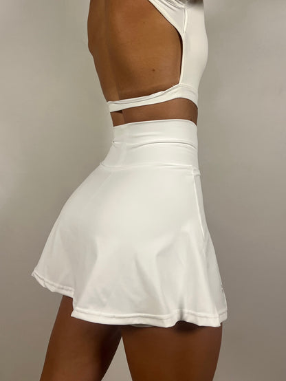 White Fitted Tennis Skirt