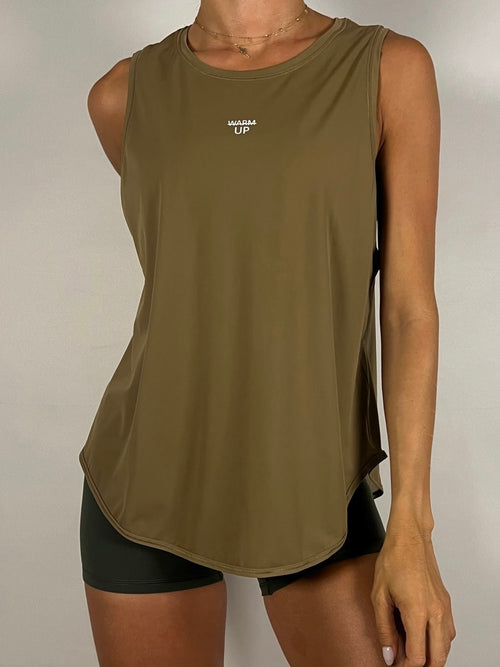 Safari Brown Activelux Loose tank top