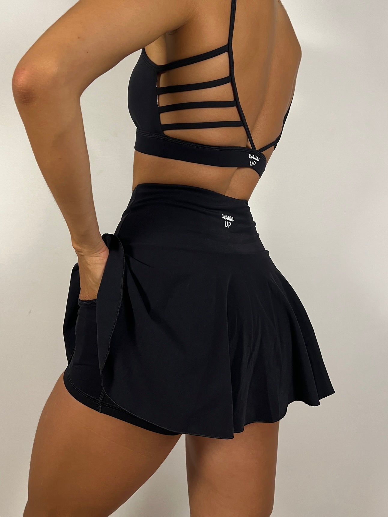 Onyx Black Flowy Tennis skirt