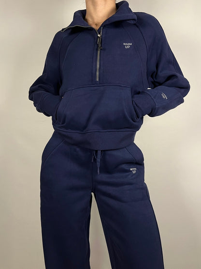 Navy Blue Half Zip Sweatshirt