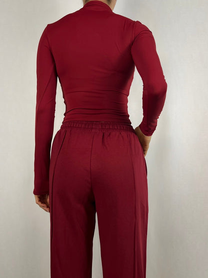 Burgundy Basic long sleeve top
